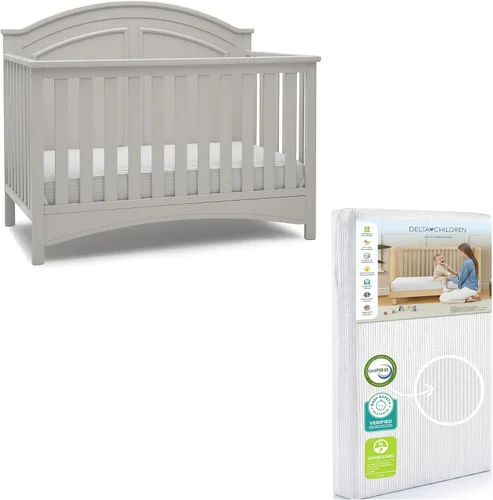 Vista 19 de Delta Children Perry, cuna convertible 6 en 1, con certificado Greenguard Gold, color blanco Bianca