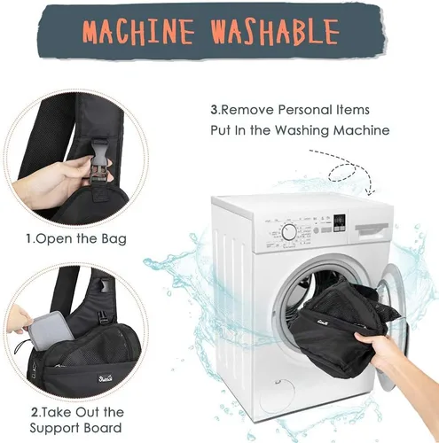 Vista 6 de Lukovee Eslingas para perros pequeños, soporte inferior duro y correa acolchada ajustable suave para perros, bolso para perros con cierre de botón
