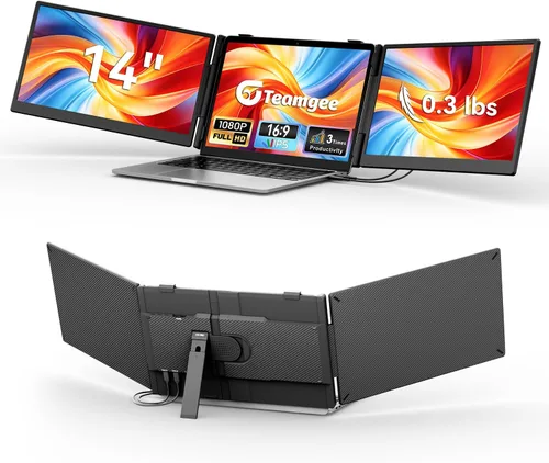 Vista 10 de Teamgee Triple - Extensor de pantalla para laptop, USB-C HDMI Plug and Play Monitor portátil