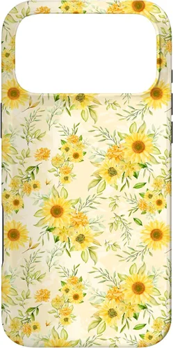 Vista 22 de Cute Sunflower Pattern Yellow Pastel Flower Case for iPhone 16