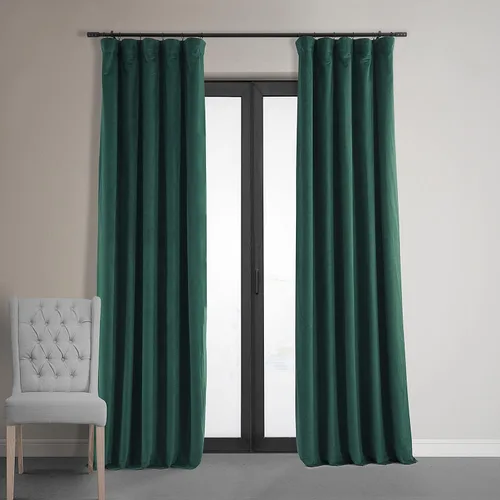 Vista 39 de HPD Half Price Drapes Cortinas Opacas Térmicas de Terciopelo Signature para Sala de Estar de 63 Pulgadas de Largo (1 Panel) con Bolsillo para Barra