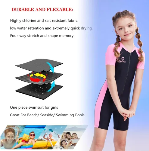Vista 3 de karrack Traje de baño de una pieza para niñas y niños con protección solar UPF 50+