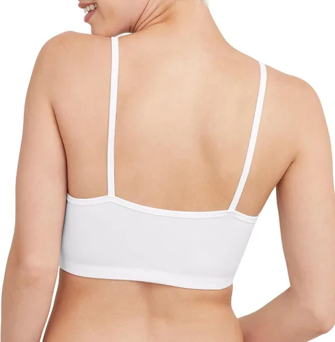 Vista 4 de Hanes Women's Cotton String Cropped Bralette Pack, Breathable Pullover Bra Crop Top, 3-Pack