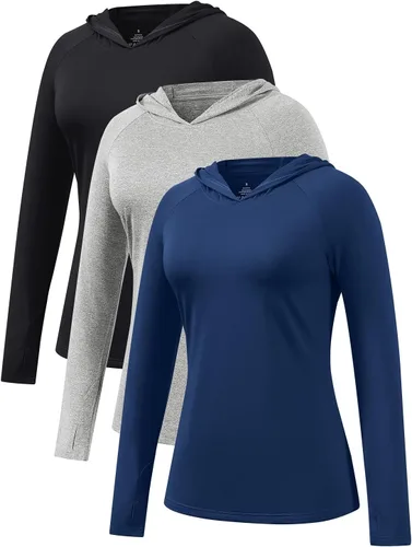 Vista 9 de Camisetas con capucha para mujer, con protección solar, ligeras, para pesca