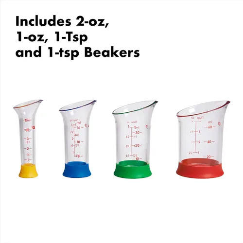 Vista 3 de OXO Good Grips Juego de jarras medidoras mini, 4 piezas, transparente