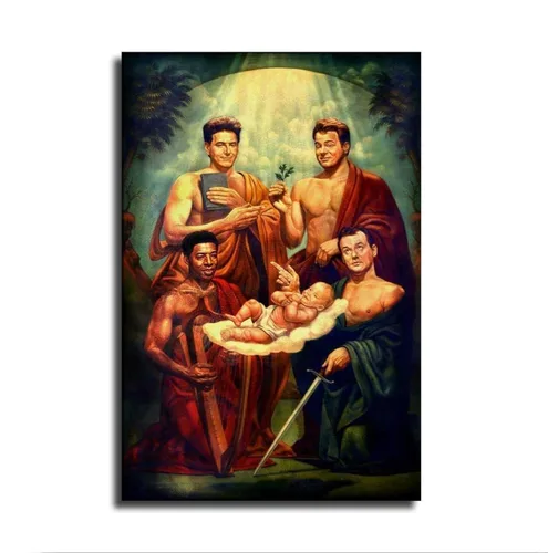 Vista 2 de APIJECT Ghostbusters oil painting prints, Ghostbusters team artwork, 80s retro home décor, suitable for living rooms, bedrooms, and offices