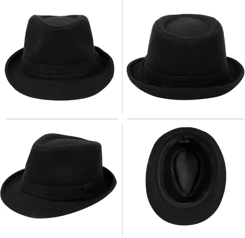 Vista 2 de Sombrero clásico de Manhattan estructurado Trilby Fedora para hombre para mujer
