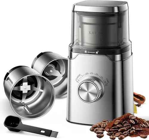 Vista 8 de SHARDOR Molinillo de Café Eléctrico de Cuchilla, Perilla Giratoria de Control de Molienda Temporizada, Carcasa Totalmente de Acero Inoxidable