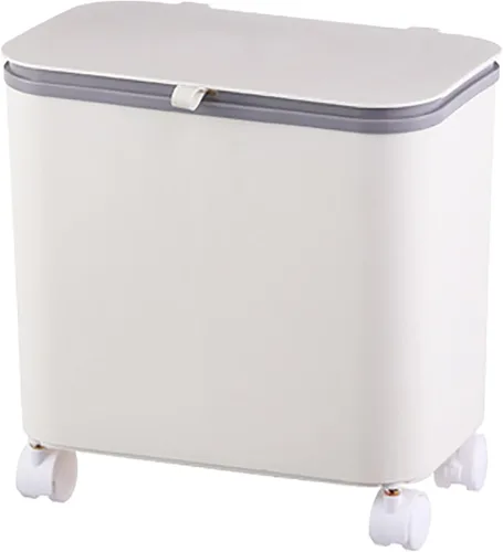 Vista 10 de Contenedor de compost para cocina, contenedor de compost para cocina interior, sellado, poleas fijas, botes de basura con tapas y separadores Verde