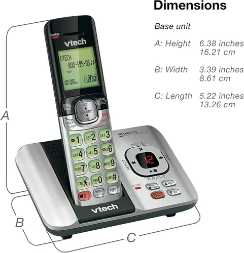 Vista 10 de Teléfono inalámbrico VTech DECT 6.0, Plateado