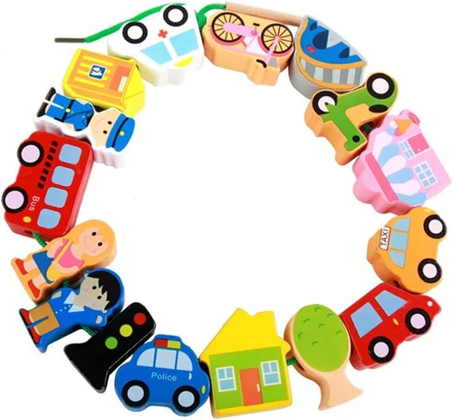 Vista 5 de Juguetes educativos de madera, clasificación de color, bloques apilables para preescolar, rompecabezas para niños pequeños, juguetes de desarrollo