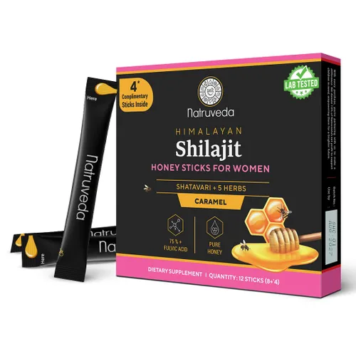 Vista 13 de Natruveda, Himalayan Shilajit - Palitos de miel para hombres y mujeres, 75% más de ácido fúlvico y oligominerales, miel cruda, azafrán y resina