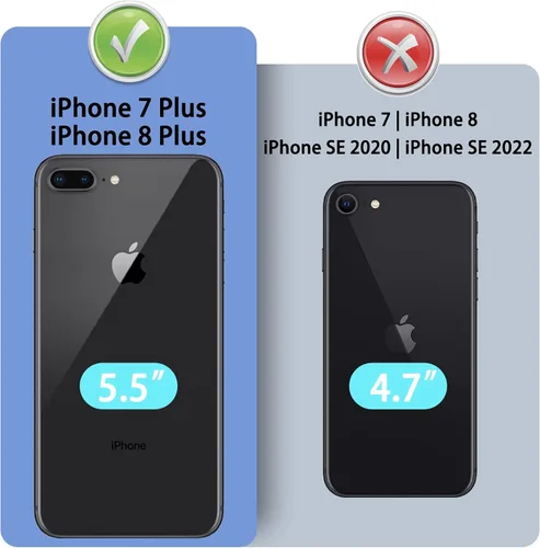Vista 3 de DuckSky Funda tipo cartera de piel auténtica para iPhone 7 Plus/8 Plus [bloqueo RFID] 【4 tarjeteros de crédito】【Cuero auténtico】 Funda protectora