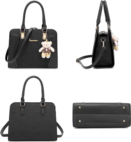 Vista 101 de Bolsos de mano de moda para mujer, bolsa de hombro, asa superior, bolsa de mano, juego de 4 piezas