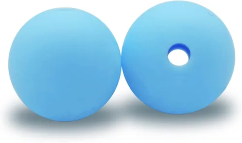 Vista 3 de DIYOMR 100 cuentas redondas de silicona para joyería y manualidades (0.59 pulgadas, azul)
