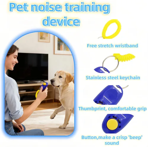 Vista 9 de BUBBLE-FLY Clicker de entrenamiento para perros con correa para la muñeca, ayuda eficaz para la obediencia para ladrar, sentarse, permanecer. Humano