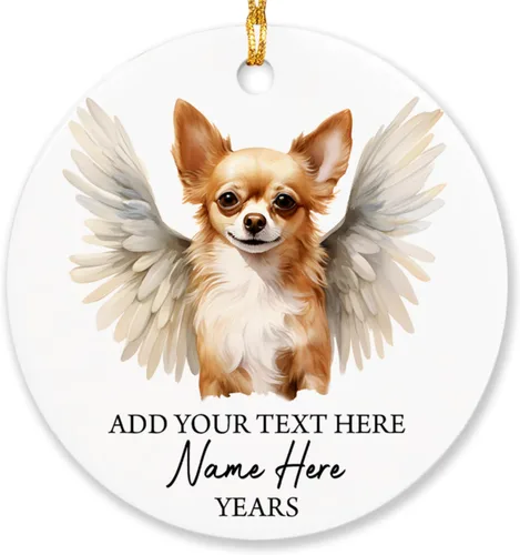 Vista 24 de Airedale Terrier - Adorno personalizado de alas de ángel para perro, regalo de pérdida de condolencias de mascotas, adorno de Navidad conmemorativo