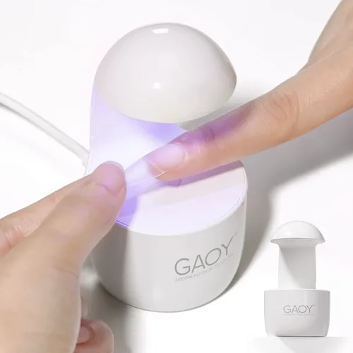 Vista 7 de GAOY Mini luz UV para uñas de gel, pequeña luz de curado, lámpara LED de cáscara de huevo, secado rápido, rosa