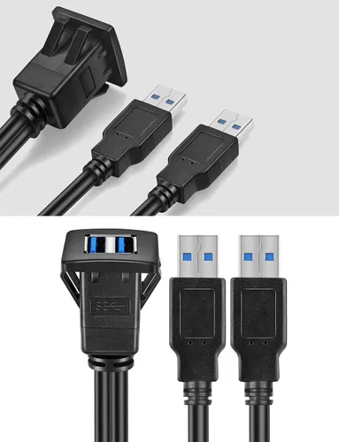 Vista 6 de 1M USB3.0 - Cable de panel de extensión USB 3.0 para automóvil, barco, motocicleta (3 pies)