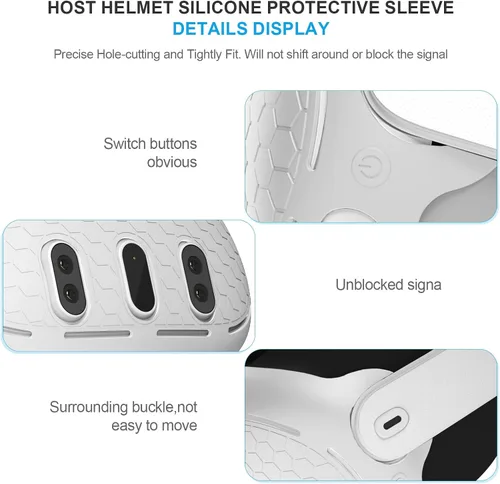 Vista 4 de VR Shell Cover for Quest 3, Silicone Front Headset Protector Cover Compatible with Quest 3 Accessories (Gray)