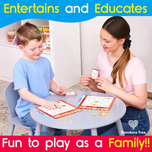 Vista 4 de Juego de bingo de palabras de vista THE BAMBINO TREE Nivel 1 y 2 - Juegos educativos para niños - Aprende a leer vocabulario para jardín de infantes