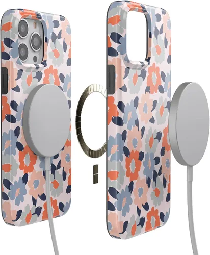 Vista 3 de Casely Funda para iPhone 13 Pro Compatible con MagSafe Campo de flores Funda floral pastel