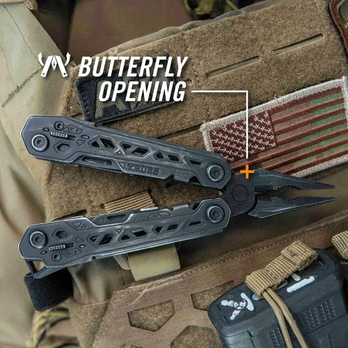 Vista 2 de Gerber Gear Truss Multiherramienta, regalos para hombres, alicates de punta de aguja EDC 17 en 1, incluye cuchillo de bolsillo, destornillador