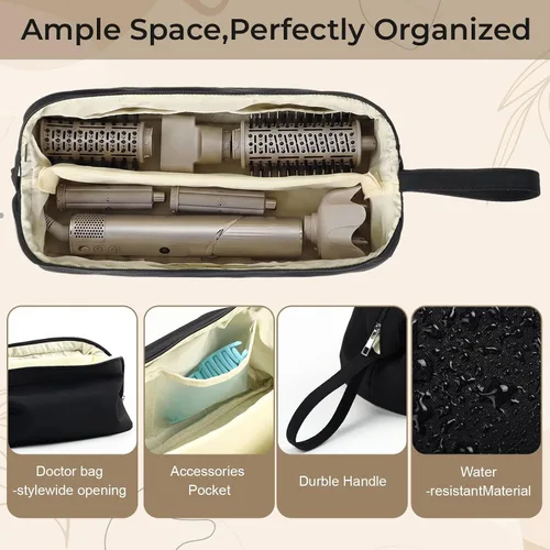 Vista 3 de Bolsa de viaje para herramientas para el cabello, compatible con Dyson Shark Flexstyle portátil, funda para secador de pelo, alisadores, rizadores