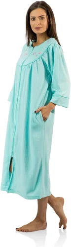 Vista 2 de Casual Nights Bata larga de forro polar jacquard con cremallera frontal para mujer