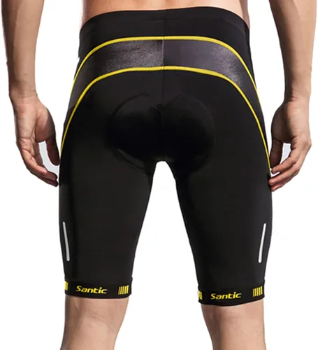 Vista 7 de Santic Pantalones cortos de ciclismo para hombre, pantalones cortos de ciclismo acolchados para hombre, pantalones cortos de ciclismo transpirables