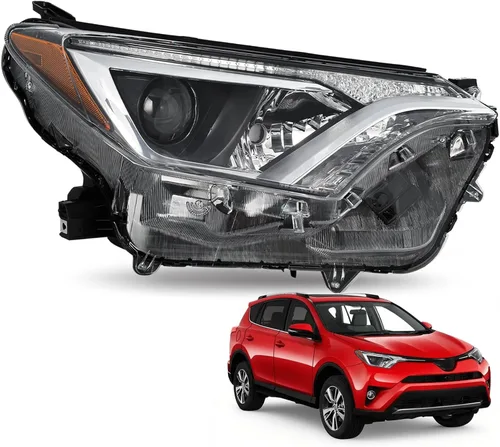 Vista 11 de JSBOYAT Conjunto de faros halógenos de repuesto para faros RAV4 2016 2017 2018, no compatible con modelo LED, lado derecho del pasajero y lado