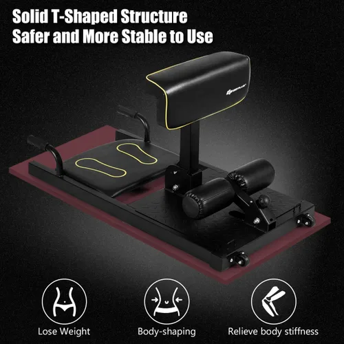 Vista 8 de Goplus Máquina de sentadillas profundas, 8 en 1 Sissy Squat Fitness Equipo funcional de entrenamiento de entrenamiento para sentarse y empujar hacia