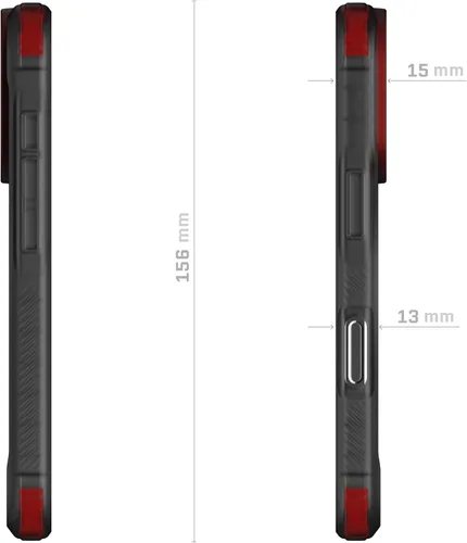 Vista 162 de Ghostek Covert Clear - Funda transparente para iPhone 15 Plus, silicona a prueba de golpes, compatible con accesorios Apple MagSafe, funda Negro