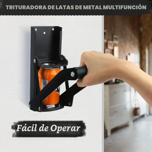 Vista 3 de Trituradora de latas de metal de 16 onzas, trituradora de pared resistente para seltzer de aluminio, refrescos, latas de cerveza y botellas