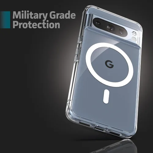 Vista 4 de ENCASED Funda magnética diseñada para Google Pixel 8 Pro, compatible con carga MagSafe y accesorios (transparente)