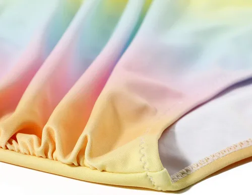 Vista 6 de Omkagi Bikini de cintura alta, para mujer, con realce en el busto, dos piezas, estilo de banda envolvente