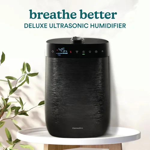 Vista 2 de Homedics Humidificador ultrasónico de lujo para habitaciones grandes, niebla cálida o fría, tecnología UV-C, tanque de llenado superior de 1.5