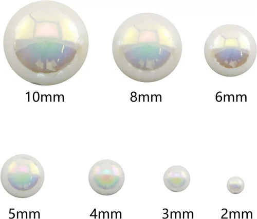 Vista 3 de Tegg Half Pearl - 2800 cuentas sueltas redondas de 7 tamaños para manualidades de bricolaje