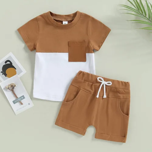 Vista 16 de Conjunto de camiseta de manga corta para bebé niño y niña, camiseta de manga corta, pantalones cortos casuales, ropa para recién nacidos, 6, 12, 18