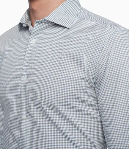 Vista 2 de Calvin Klein Camisa de vestir para hombre, ajustada, no necesita planchado, a cuadros