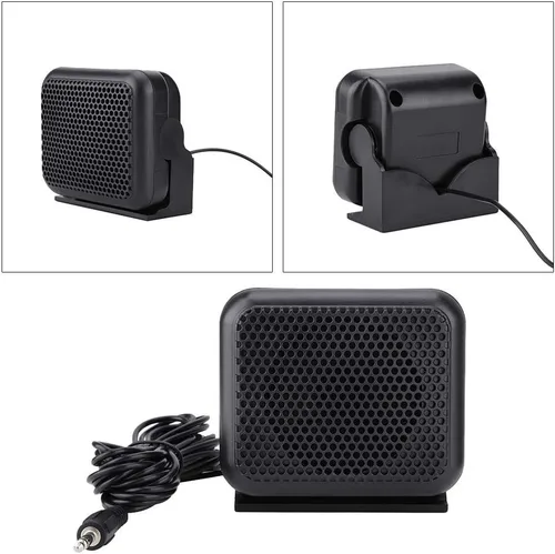 Vista 7 de Altavoz externo con cable, NSP-100 Mini altavoz externo micrófono de radio móvil para radios de coche Kenwood Ham con un altavoz de 3 W