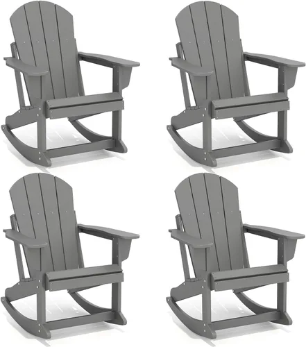 Vista 25 de GREENVINES Adirondack - Juego de 2 mecedoras para exteriores, HDPE, color Agua