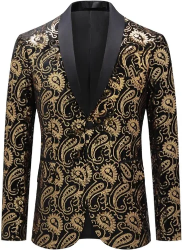 Vista 9 de Cloudstyle Traje de Vestir Floral para Hombre con Solapa con Muescas de Corte Ajustado Elegante Blazer Traje de Vestir Negro