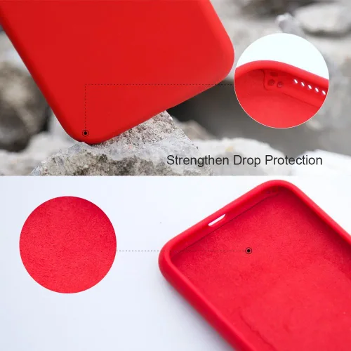 Vista 4 de Miracase Funda diseñada para iPhone SE 2022/SE 2020/7/8, funda multicolor de silicona a prueba de golpes (rojo)
