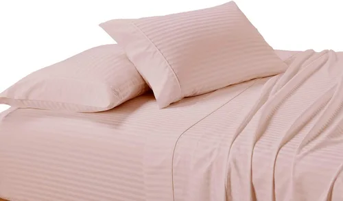 Vista 14 de sheetsnthings Juego de 2 fundas de almohada estándar de 300 hilos beige a rayas, tamaño Queen