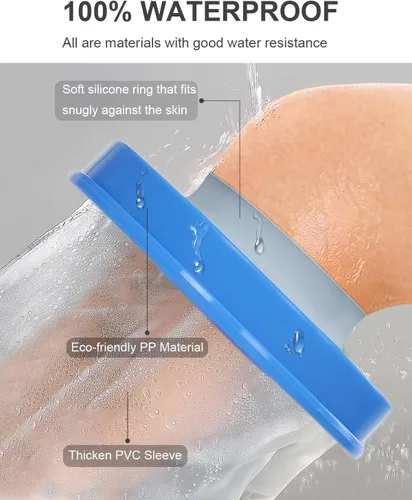 Vista 2 de CureSquad Brazo de cubierta de ducha fundido, fundas de fundición para ducha, cubierta de fundición impermeable para adultos, protección de yeso