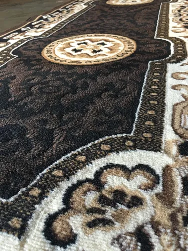 Vista 4 de Kingdom - Alfombra tradicional de pasillo largo, diseño negro D123 (2 pies 4 pulgadas x 10 pies 11 pulgadas)