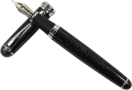 Vista 6 de Gullor Pluma estilográfica avanzada Jinhao X750 de medio calibre con patrón de cielo nocturno negro
