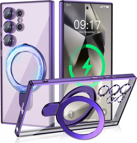 Vista 66 de Funda magnética para iPhone 14 Pro con soporte invisible [compatible con MagSafe] [protector completo de lente de cámara]