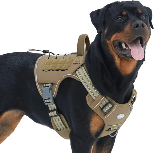Vista 37 de Auroth - Arnés táctico para perros pequeños y medianos, sin tirones, arnés ajustable para mascotas, reflectante, K9, entrenamiento, trabajo